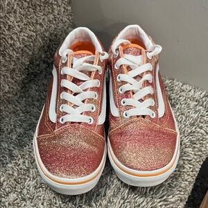 Vans Glittery Pink and Orange Kids Sneakers